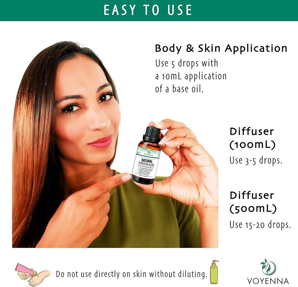 Essential Oil Breathe Blend for Diffuser, Humidifier, Aromatherapy & Rub with...