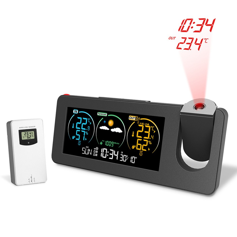 Alarm Clock Digital Clock Projector On Ceiling With Indoor Outdoor Temperature