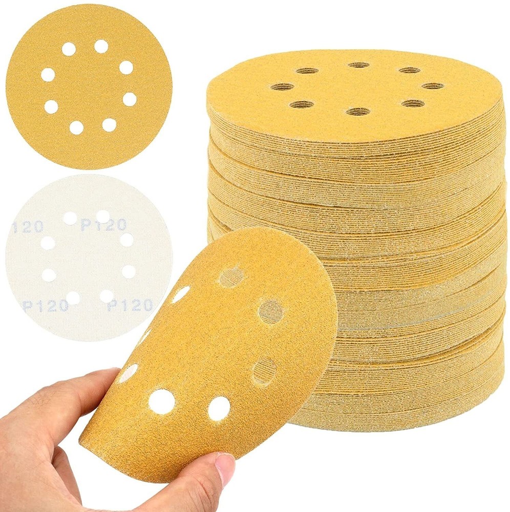 100-PACK 5 inch Sanding Discs 8-Hole Hook Loop 40-3000 Grit Orbital Sander