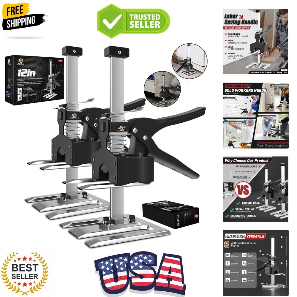 Labor Saving Arm Jack Handle 2 Pack, Construction Jack, Wall Tile Locator, Mu...