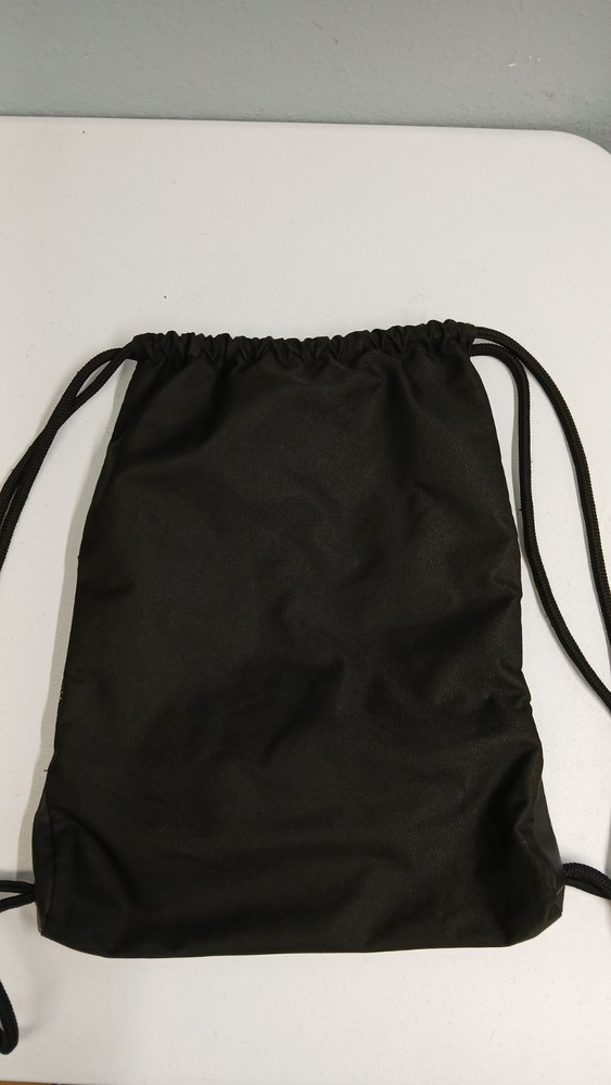 Adidas Drawstring Gym Bag Backpack Mens Black Stripe 100% Polyester Sackpack