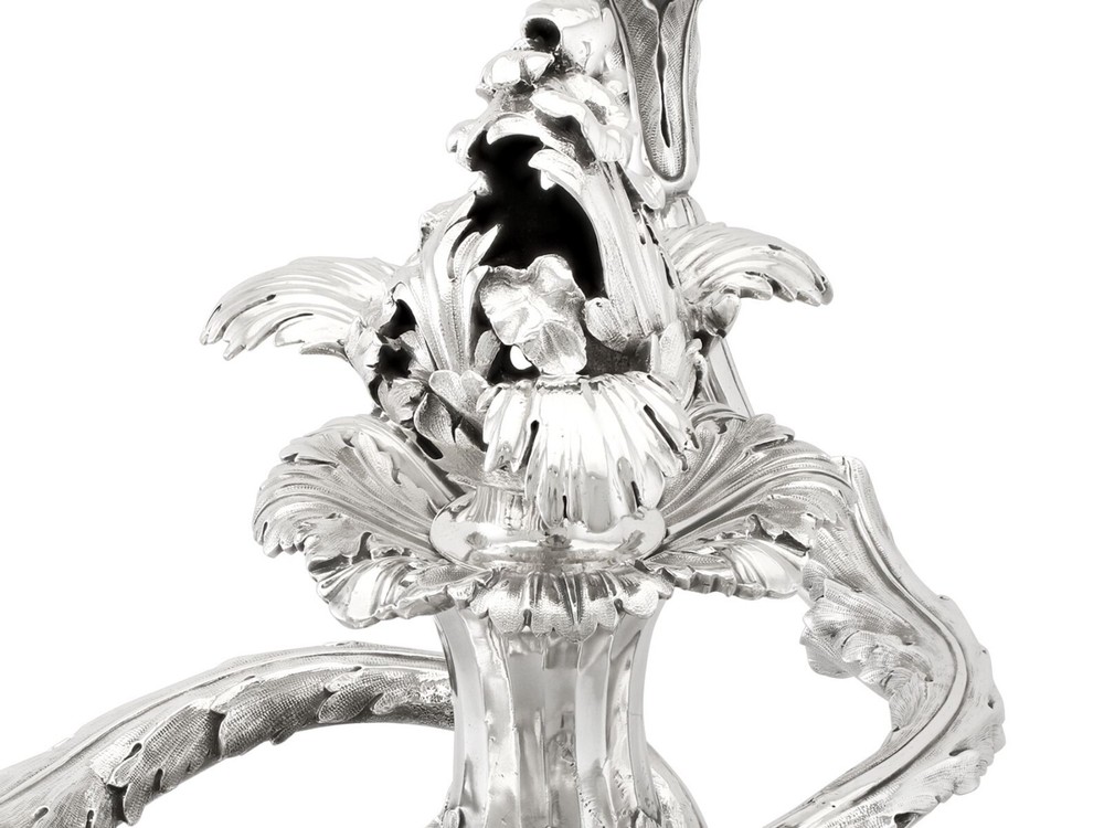 Sterling Silver Three Light Candelabrum Centrepiece - Antique George IV