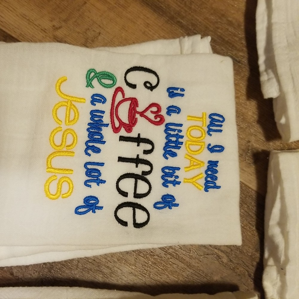 5 Assorted Design Mulsin Tea Towels