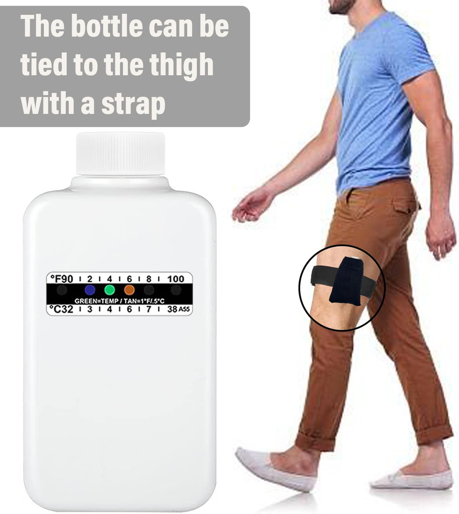 14-Piece Urine Test Kit with Empty Bottles, Temperature Test Strips, and Pouch
