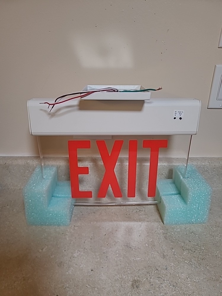 Dual Lite LESCSRXWE LES Series Surface Mount Edge-lit LED Exit Sign [White]