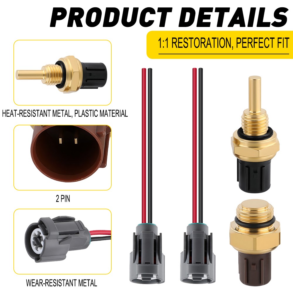 NEW Engine Cooling Fan Temperature Switch&Coolant Temp Sensor For Honda Civic