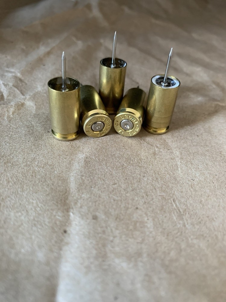 9mm Bullet Casing Push Pin Tack 12 Pack