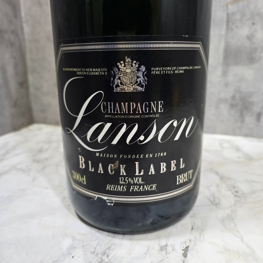Large 300cl Lanson Champagne Black Label Brut Bottle Shop Display Empty