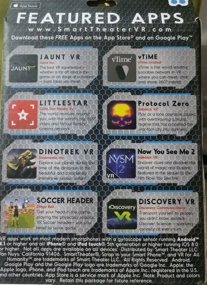 Virtual Reality Headset Deluxe Cardboard Smart Theater iPhone & Android