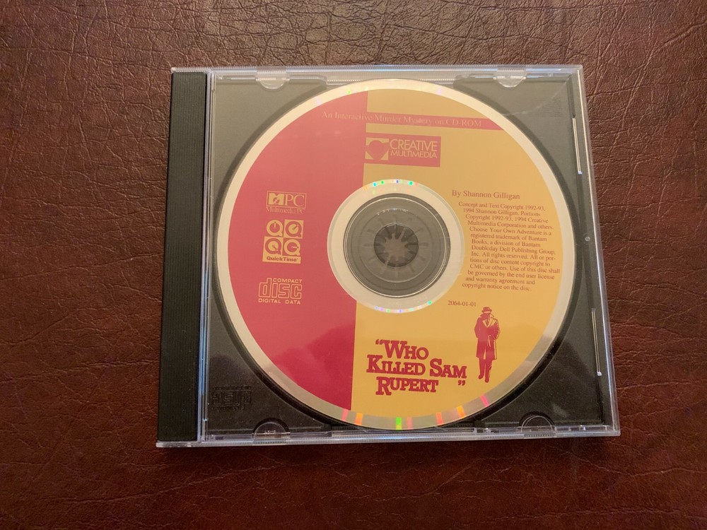 WHO KILLED SAM RUPERT Interactive Murder Mystery Game PC CD Creative Multimedia