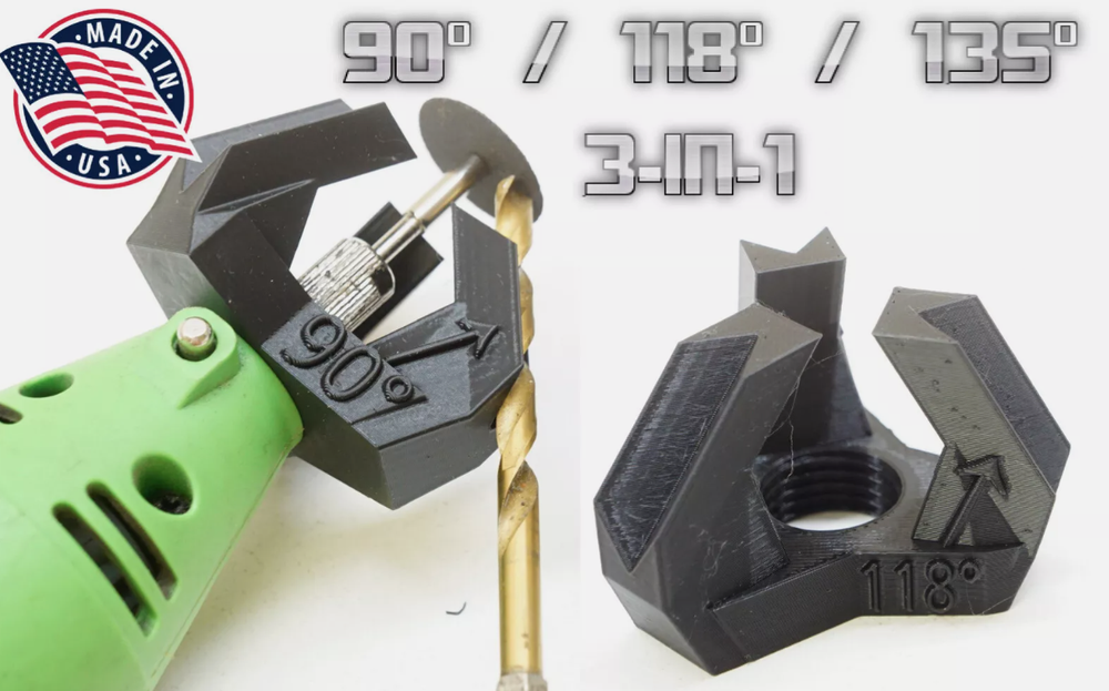 Drill Bit Sharpener Guide w/ 3 angles for Dremel Rotary Tool (M19-2 Thread)