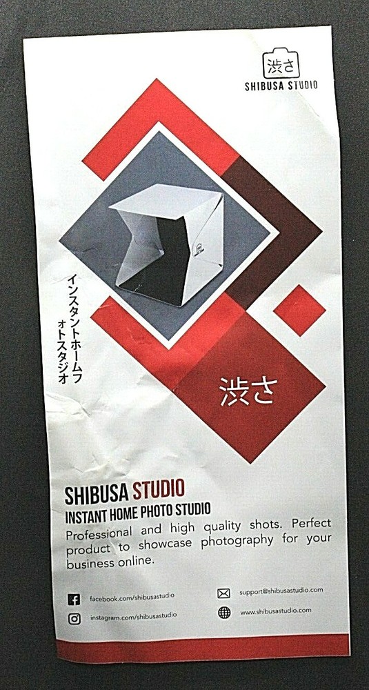 Shibusa Portable Home Studio, get professional results includes LED lighting