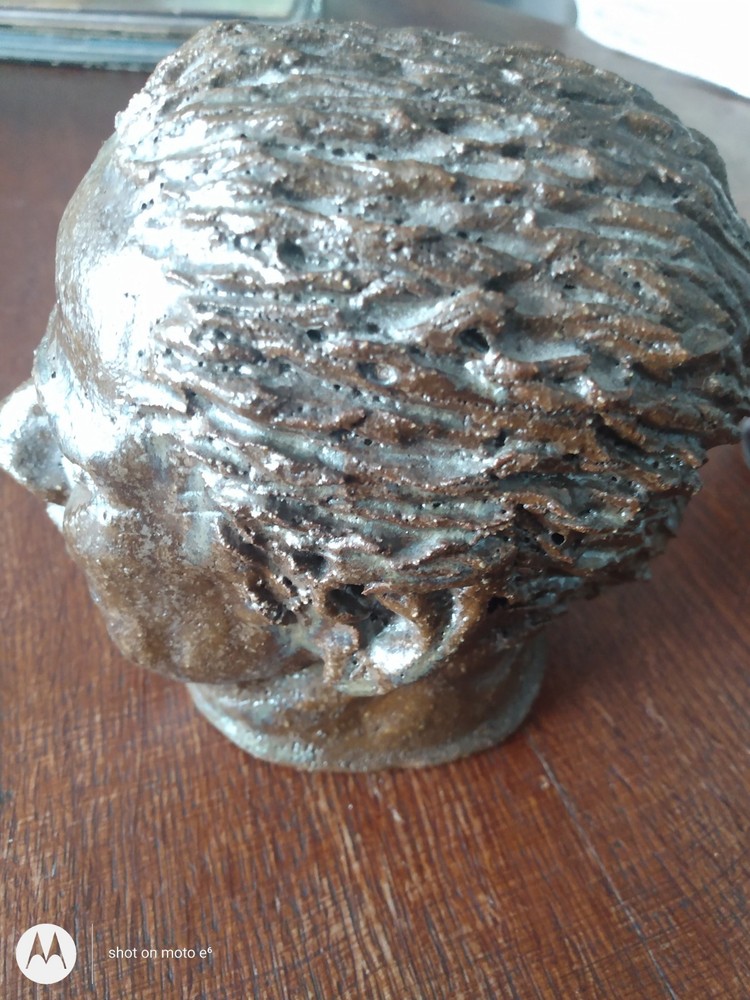 Salt Glazed Sewer Tile Bust Signed TW ? SALE !!