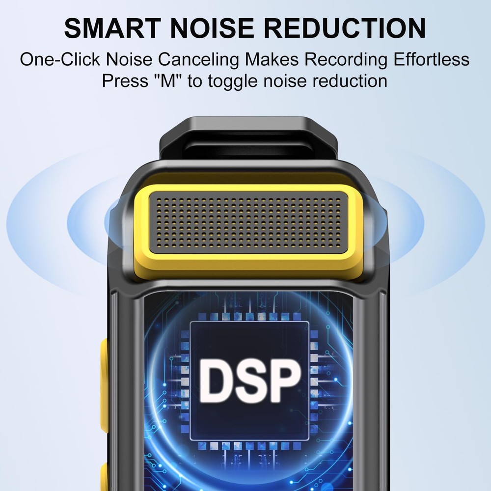 Mini Lavalier Microphone for iPhone/Android/PC, Lav Mic with 45H Battery, Noi...