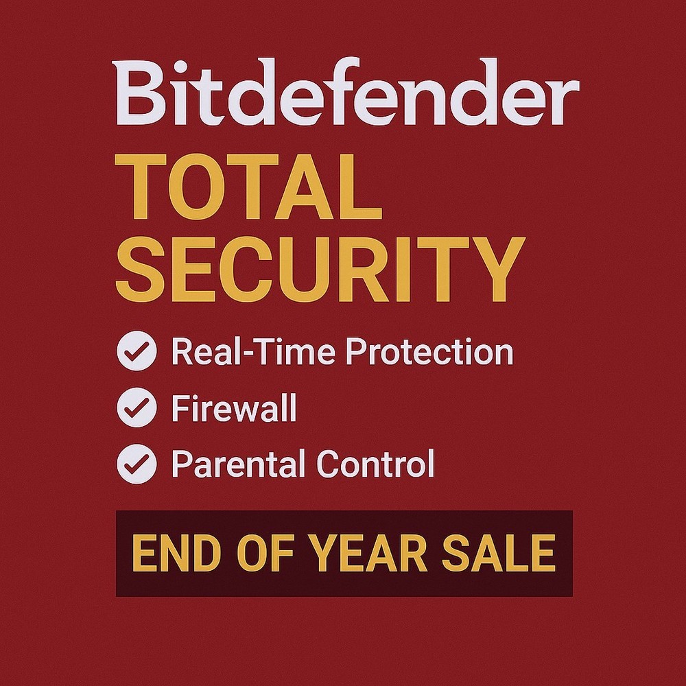 Bitdefender Total Security - 2 Years 5 Devices Includes Continuous Updates