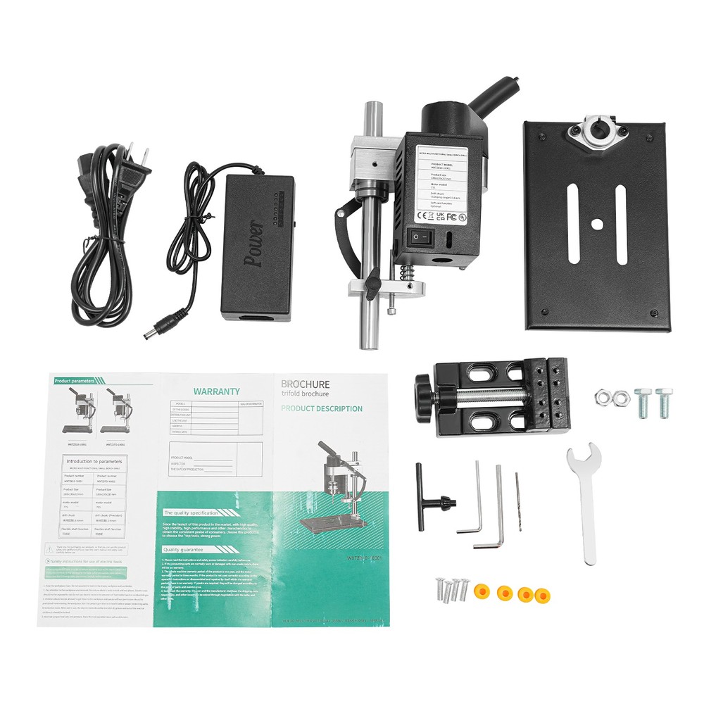 Power Bench Drill, Mini Drill Press, Adjustable Speed Electric Drilling Machine