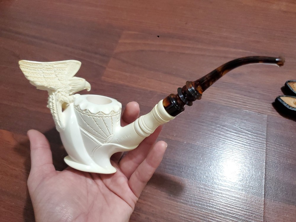 O. Ikibus Signed Meerschaum Pipe -1988 Eagle - Never Used