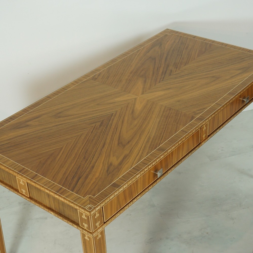 Walnut Wood Writing Desk With Matching Chair