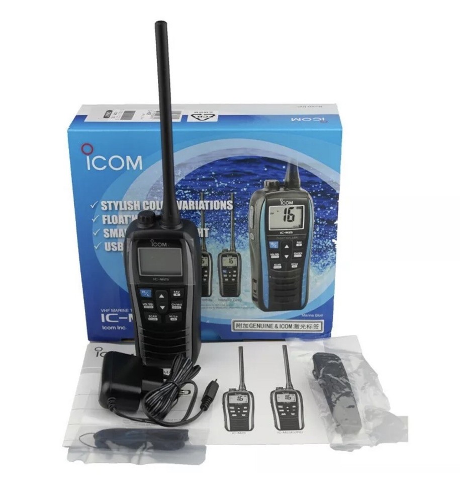 ICOM M25 VHF-HH, Float+Flash, USB, 5 Watt, Black