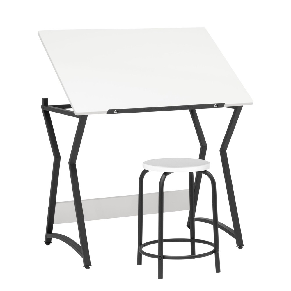 Hourglass Craft Table Angle Adjustable Drafting Table, Table+Stool