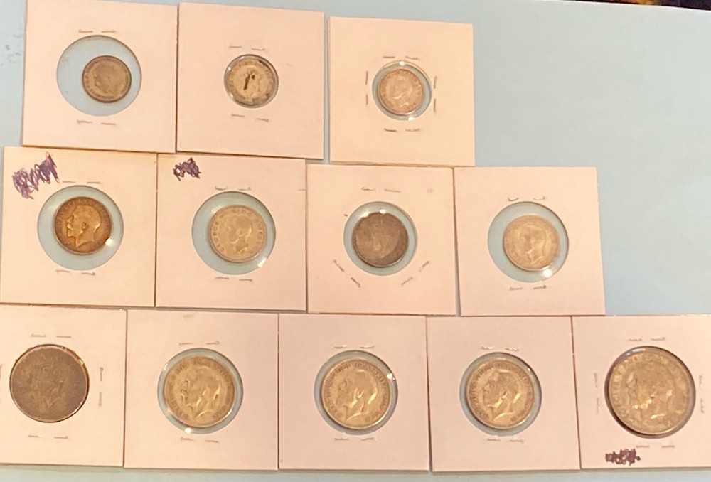 (12) British Empire 50% Silver Coins