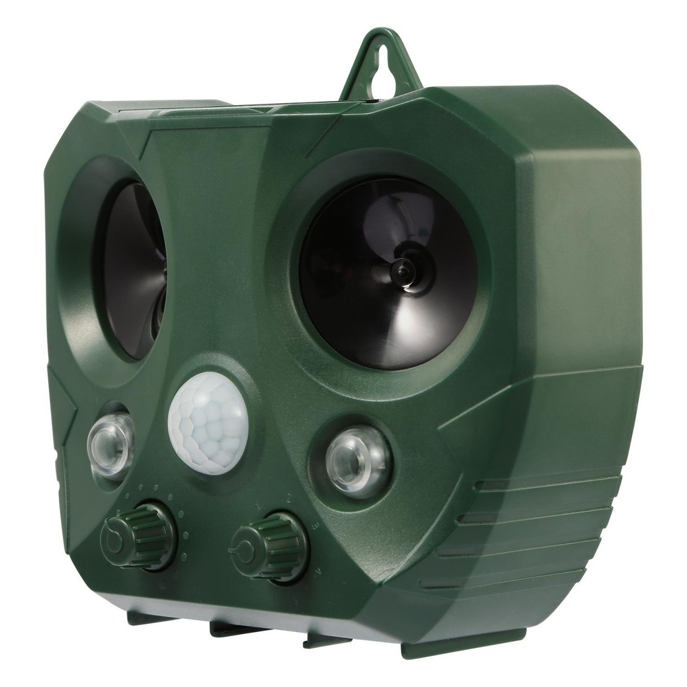 Ultrasonic Animal Repeller Solar Powered Repellent w/ Motion Sensor LED Flashing