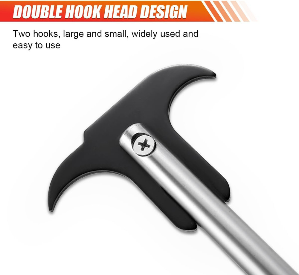 Oil Seal Puller Tool Dual Hook Tips Disassembly Wrench Tool Black
