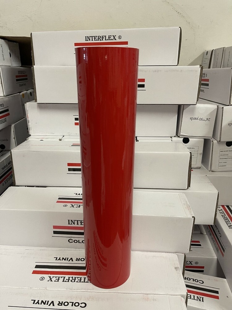 NEW Red Glossy Vinyl 24 " x 50 yards Plotter Cutter Liquidation Red Interflex®