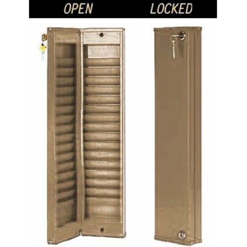 30 Pocket, Locking Security ID Badge Card Rack, Model CUSTOM-30, BLACK