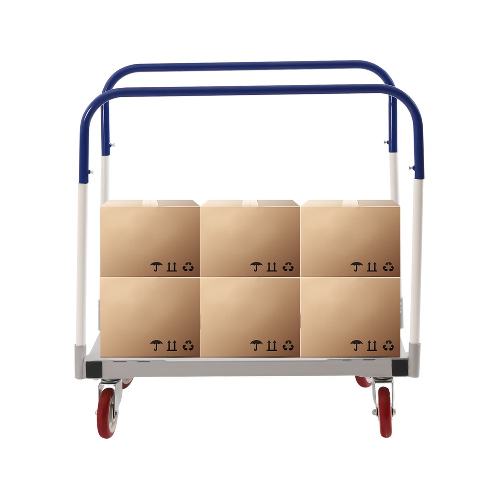 1500 lbs Professional Panel Cart Dolly Rectangular Low Noise with 5inch Casters