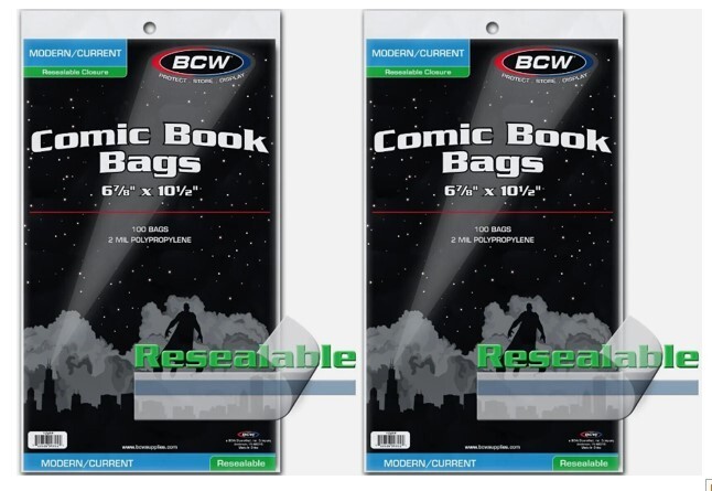 200 - BCW Comic Book Bags Current Modern Resealable 2-Mil Polypropylene