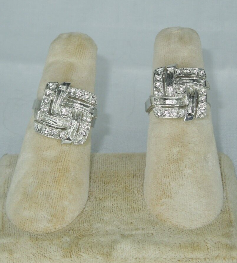 2 Ring Blanks Settings Cabochon Adjustable silver Plated Brass NEW 84V