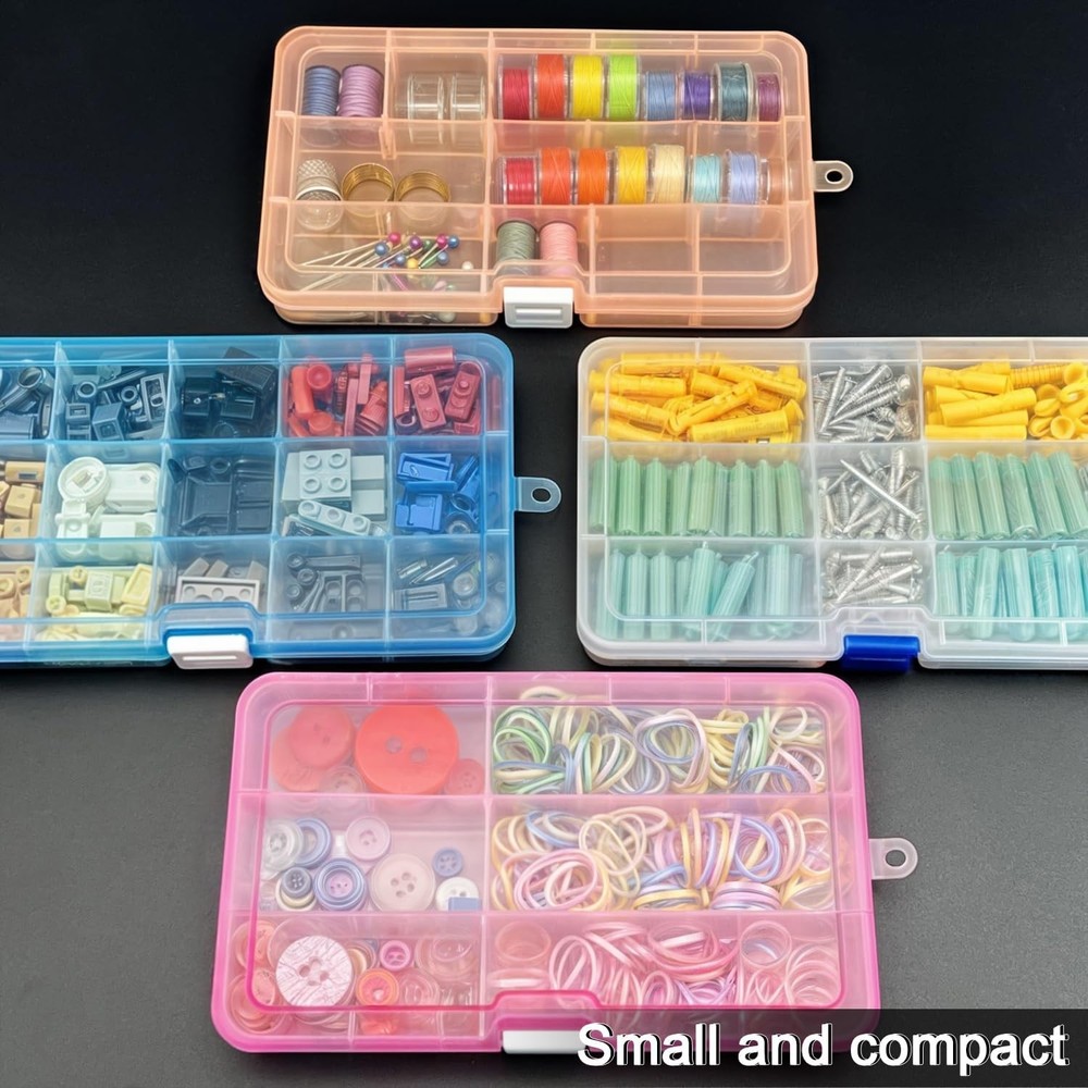 DUOFIRE Plastic Organizer Container Storage Box Adjustable 3 pack, white