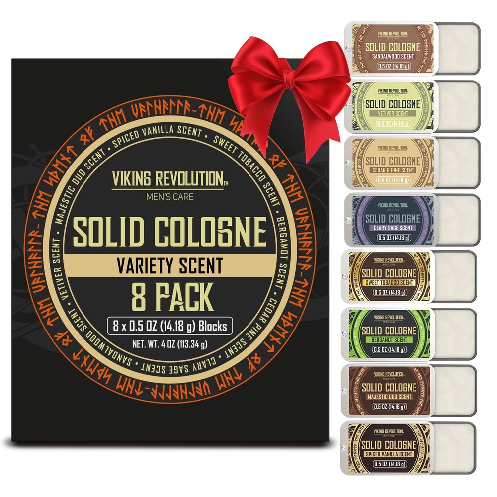 Viking Revolution 8 Pack Solid Cologne for Men - Men's Gift Set...