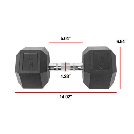 (2 pack) CAP Barbell Coated Hex Dumbbell, Single 45 Lbs