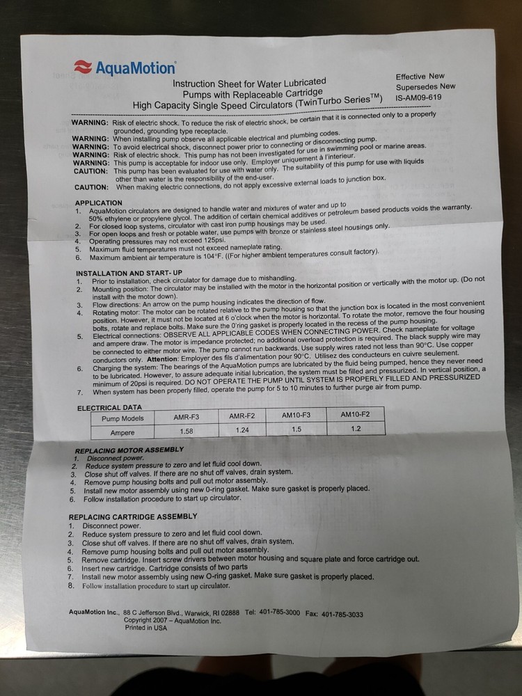 AquaMotion AM10-F3 Twin Turbo-Cast iron Water Circulator
