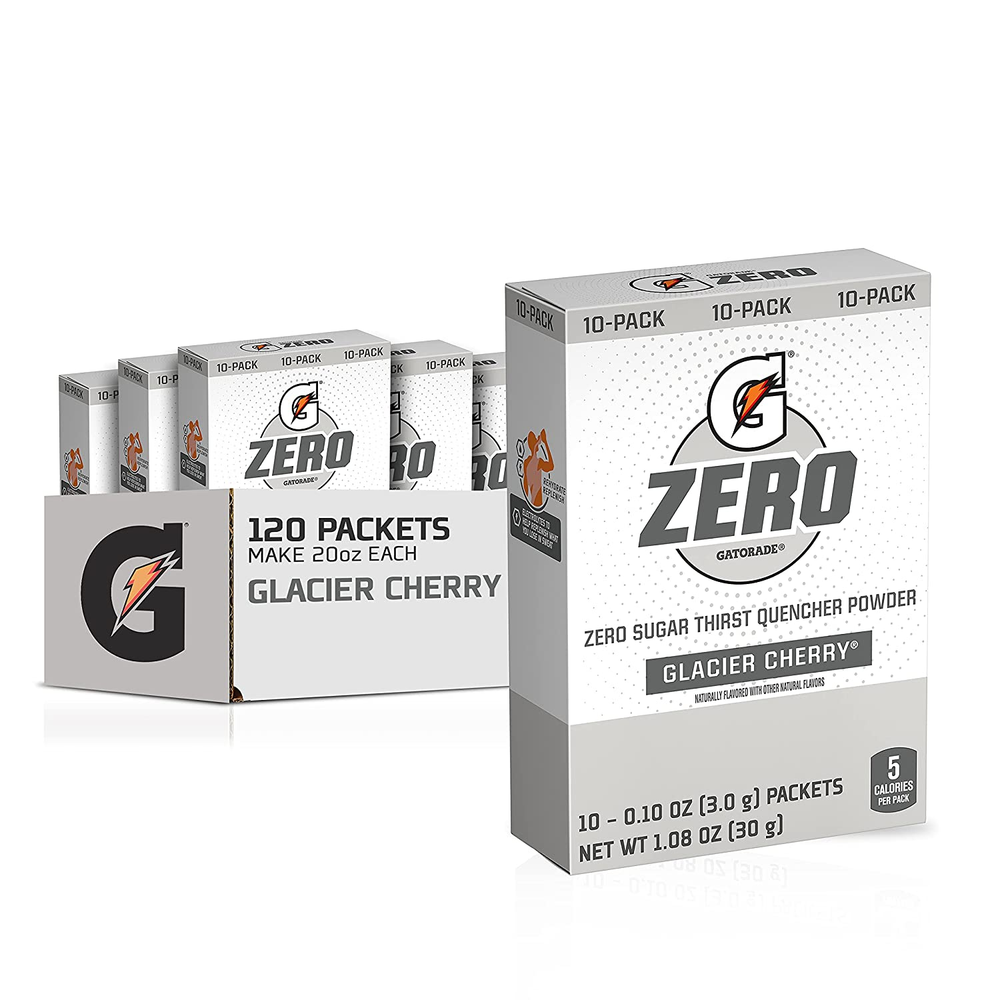 Gatorade G Zero Powder, Fruit Punch, 0.10oz Packets (120 Pack)