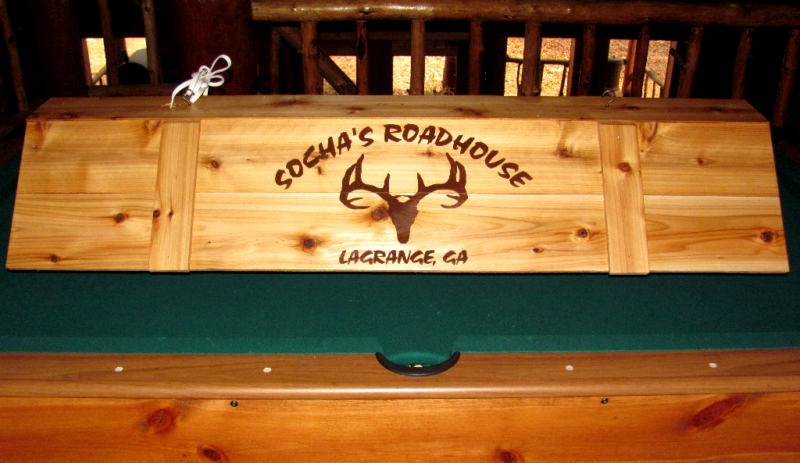 Custom Led Pool Table Light & Cue Rack w/ your name - logo! Billiards Poker