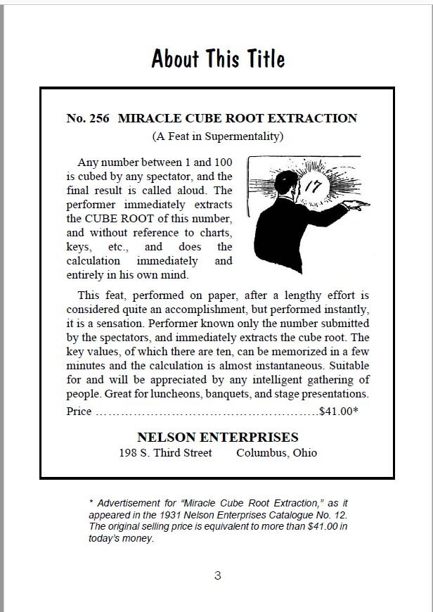 Miracle Cube Root Extraction by Robert A. Nelson & B. W. McCarron