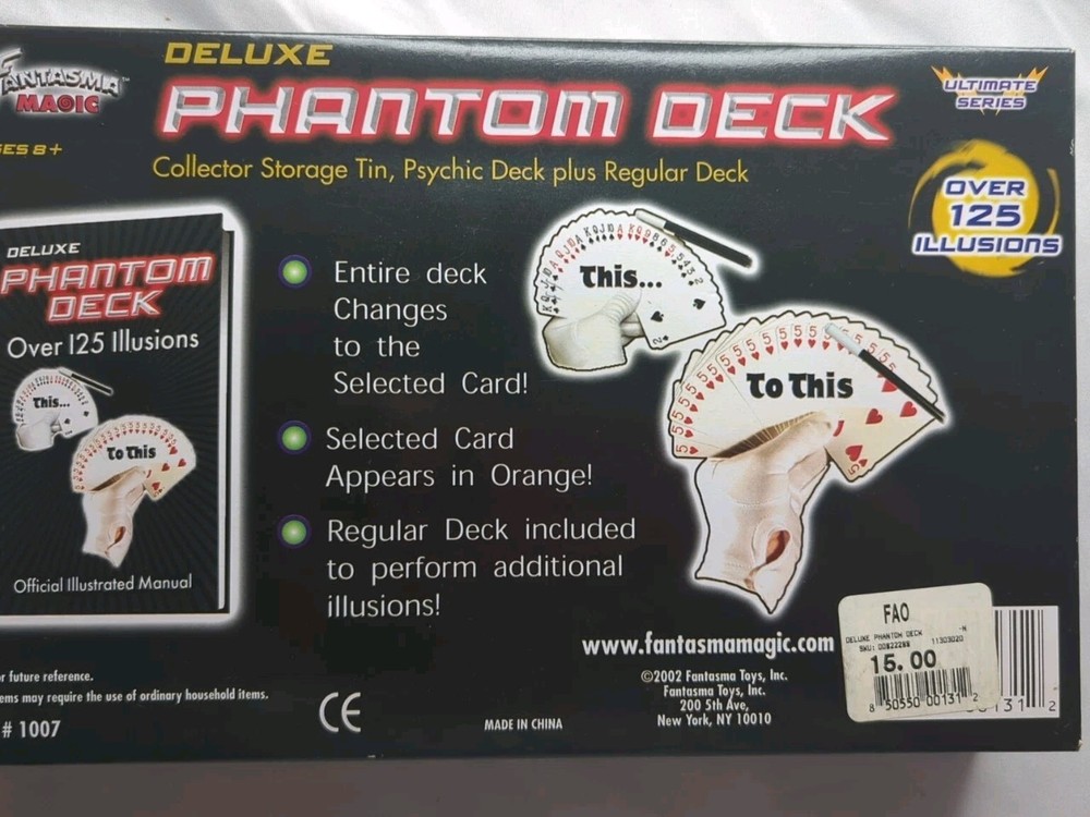 Fantasma Magic Deluxe Phantom Deck, Book, Regular & Phantom Magic Deck. New
