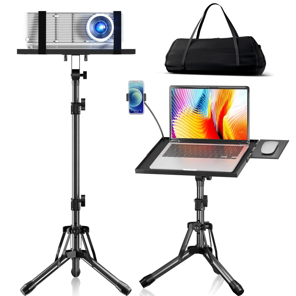 KOOV Projector Stand Adjustable Height 20" to 61", Foldable Projector Tripod ...