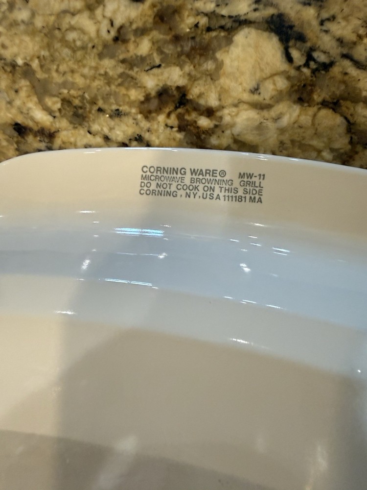 Vtg Corningware Microwave Browning Dish Model MV-11