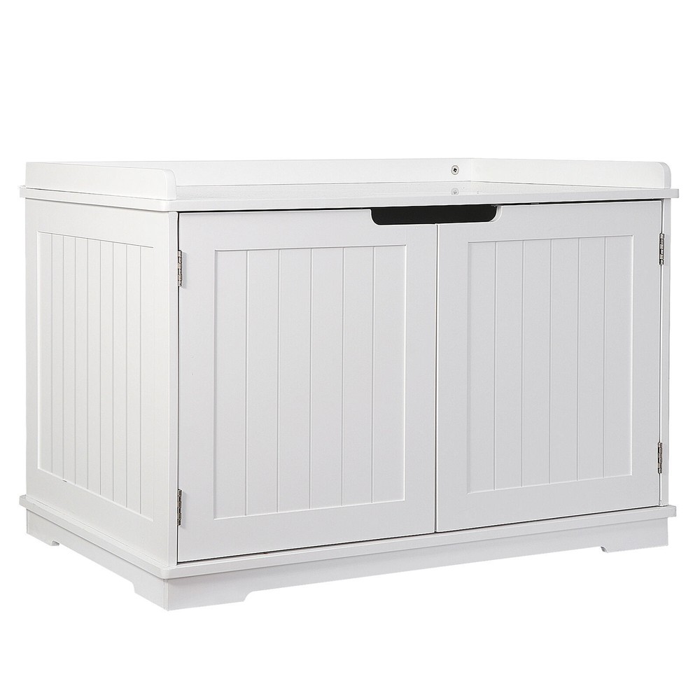 Washroom Storage Bench Litter Box Cover with Sturdy Structure Easy Assembly