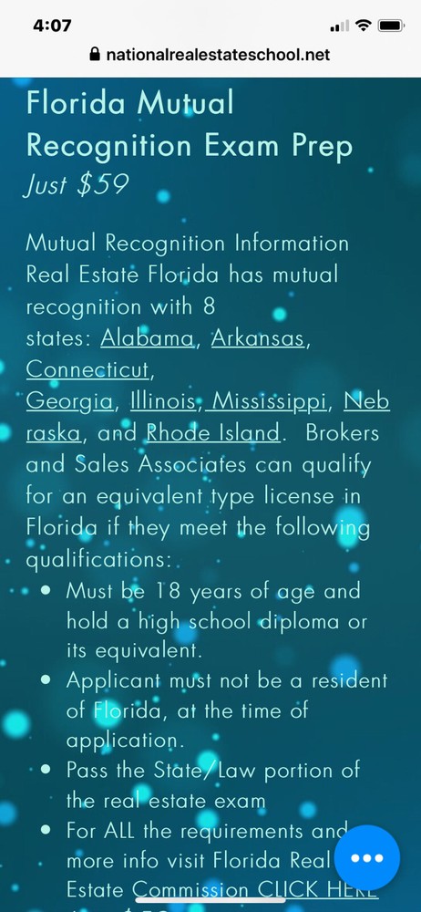 Florida Mutual Recognition Real Estate Licensing Courses