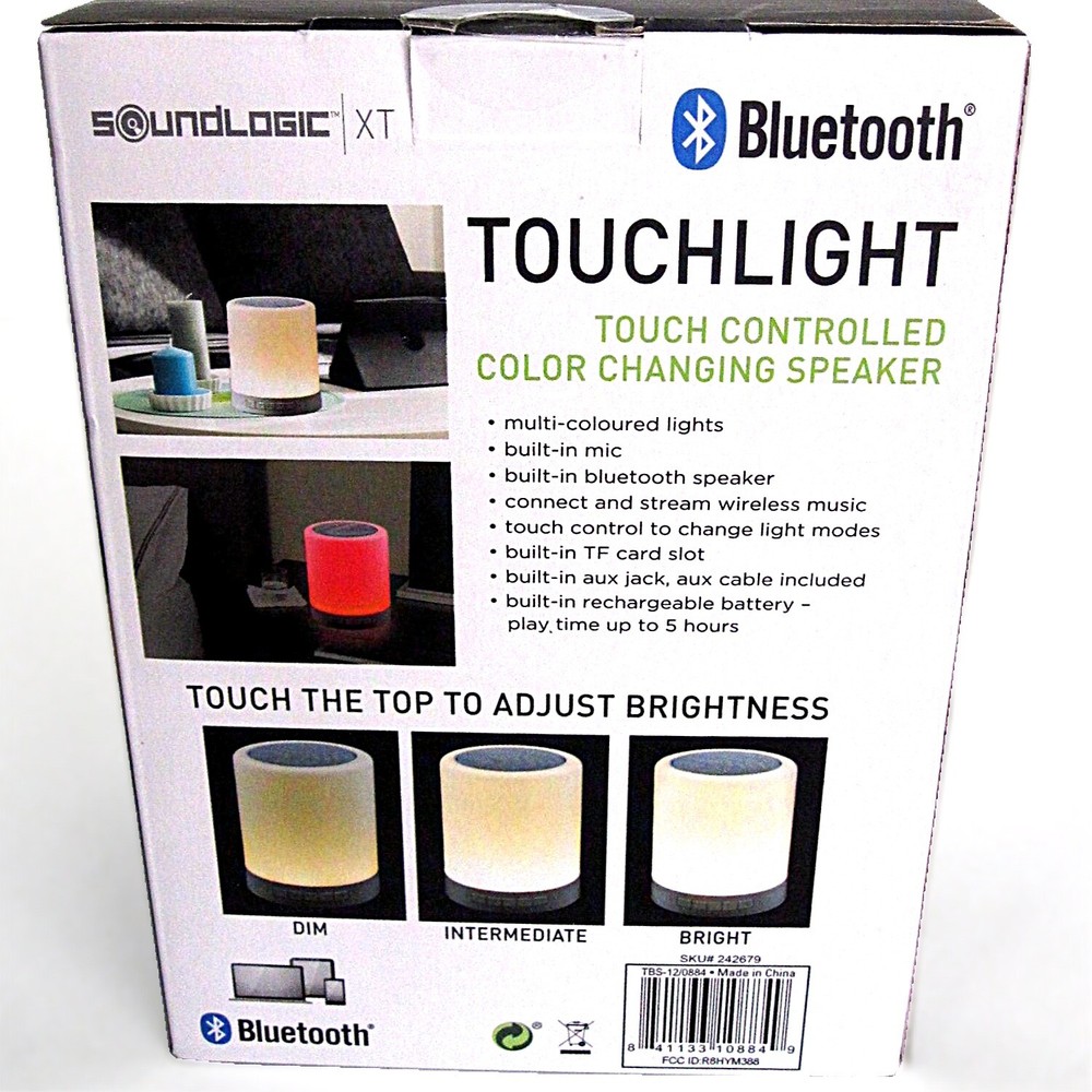 SoundLogic XT Touchlight Touch Controlled Color Changing Bluetooth Speaker