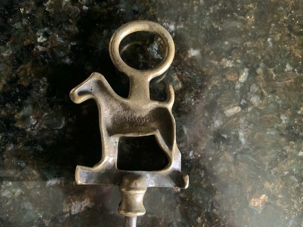 Vintage Brass Airedale Corkscrew