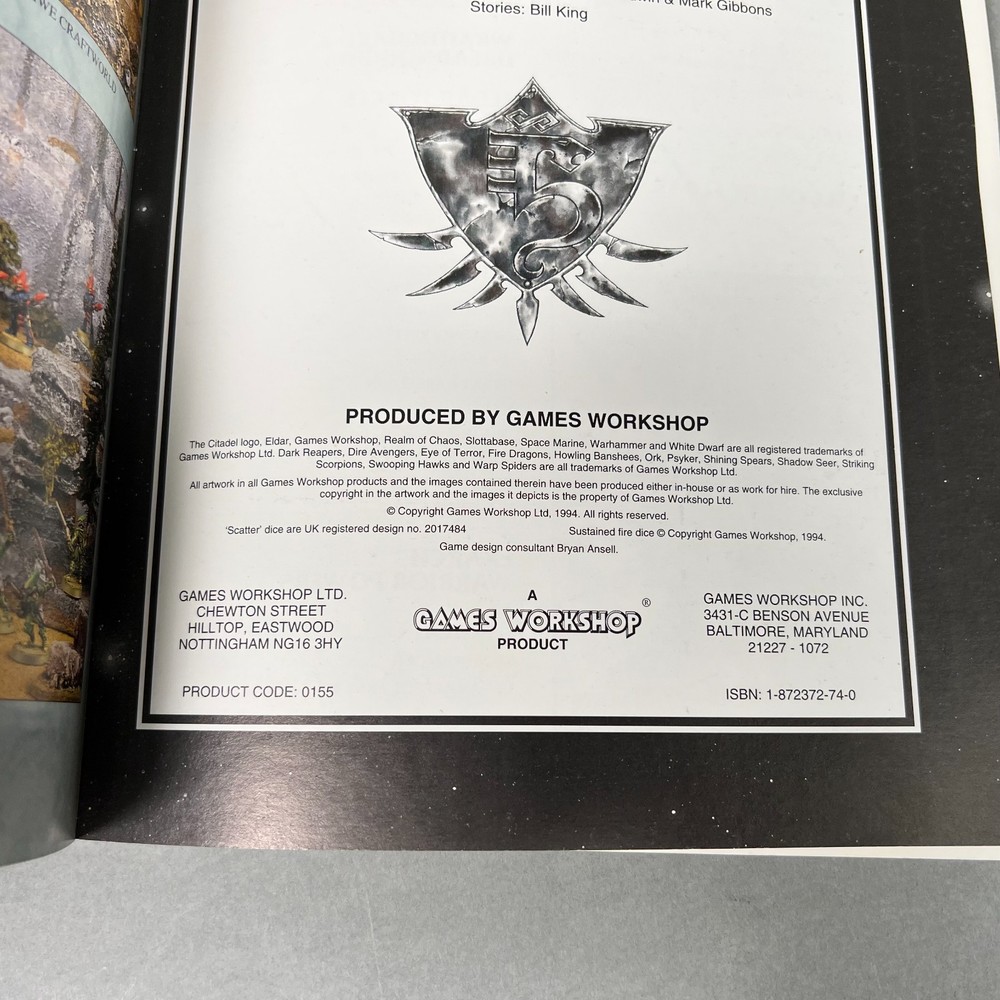 Warhammer 40k Eldar Codex 1994 2nd Edition Vintage OOP Games Workshop 0155 NICE