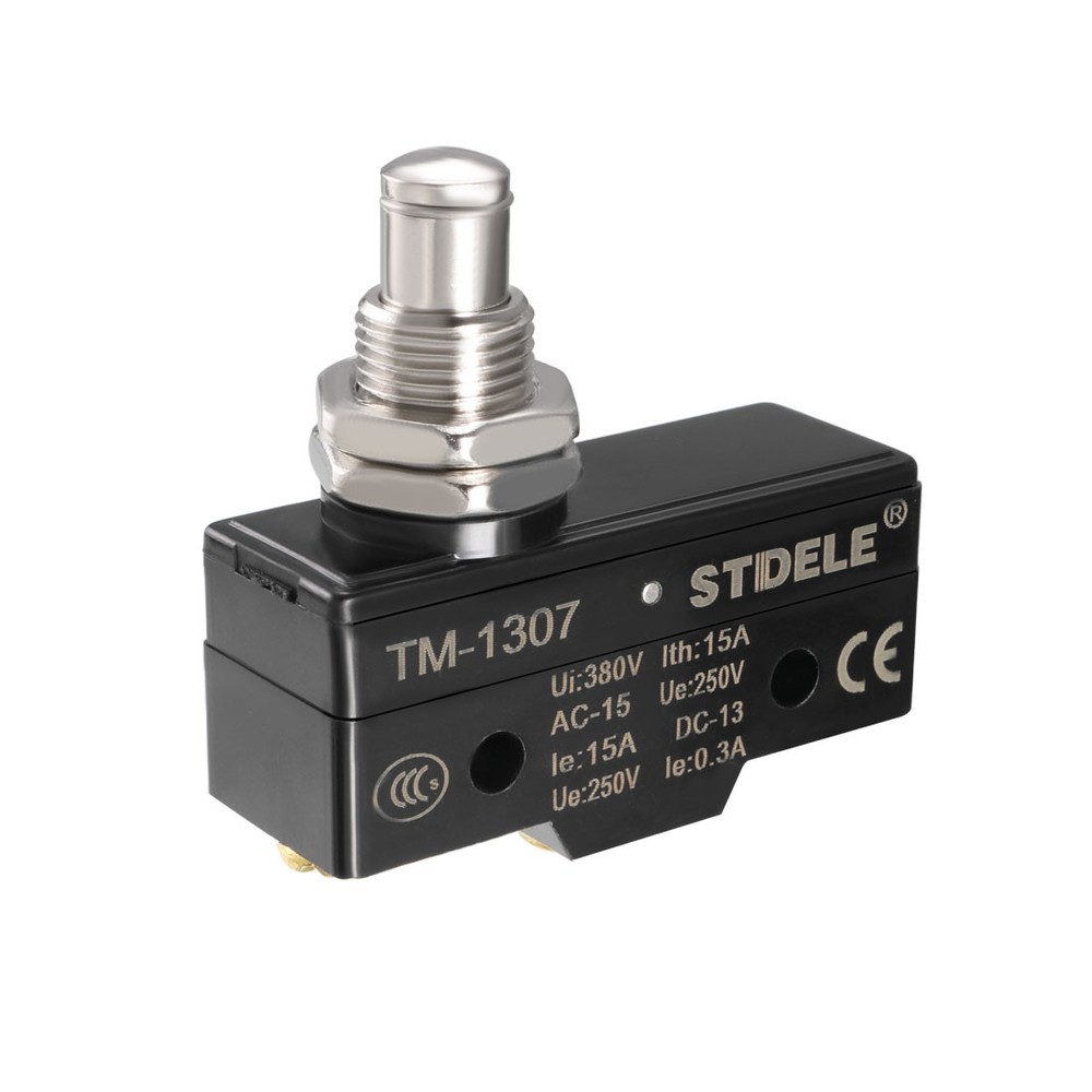 TM-1307 SPDT 1NO+1NC Panel Mount Snap Button Micro Limit Switch Screw Terminals
