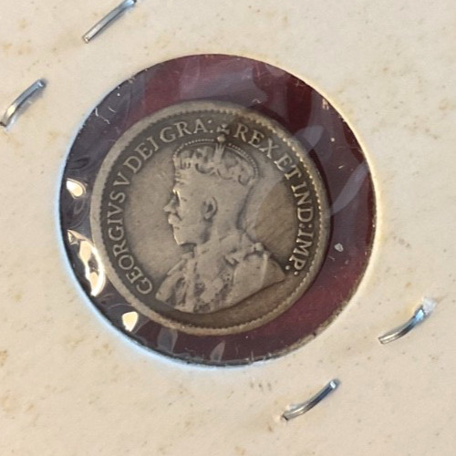 1917 CANADA  5  CENTS  SILVER   COIN