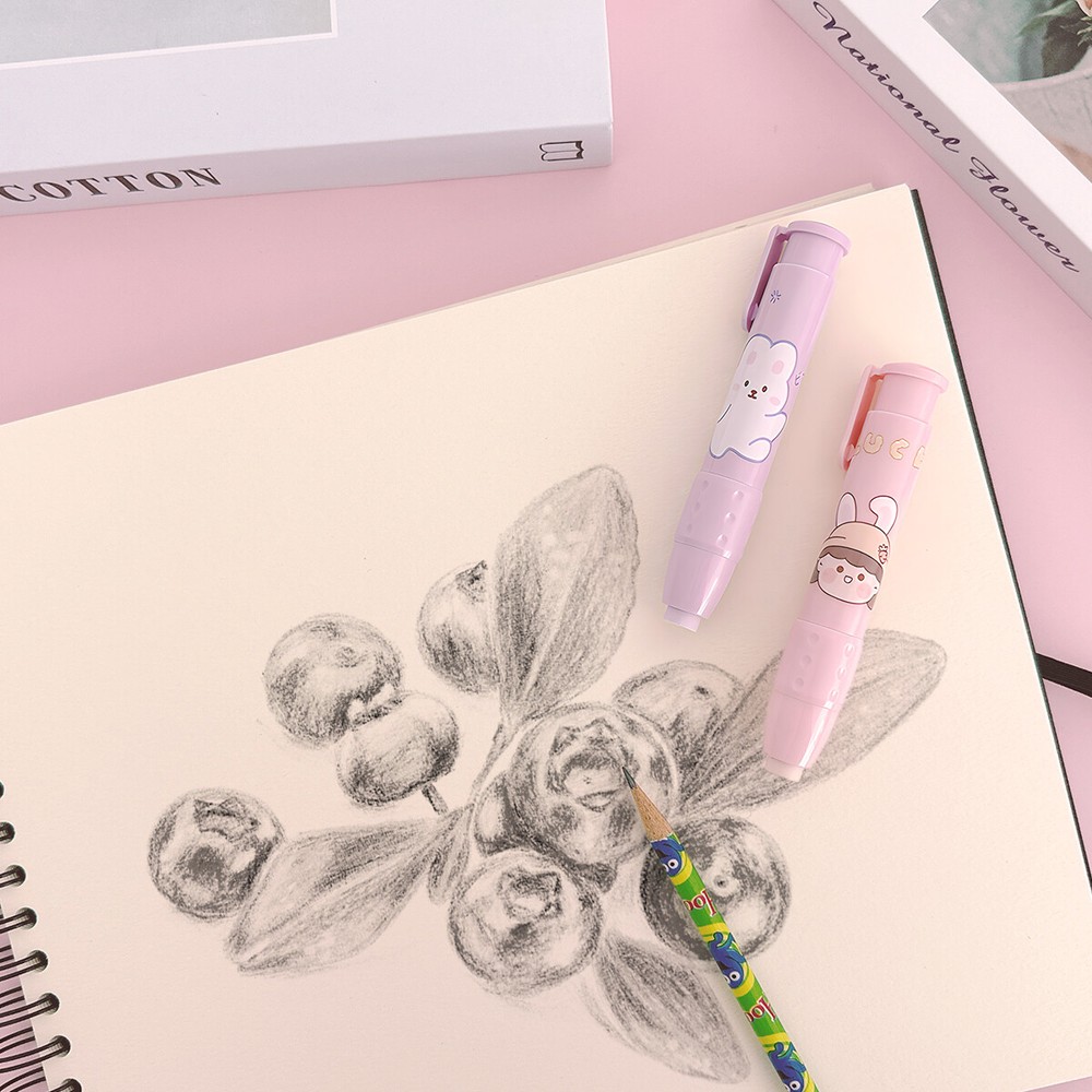 Wrapables Clickable Push Button Retractable Erasers with Refills (Set o 2)